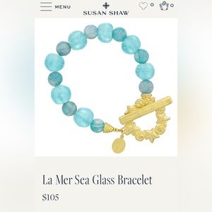 Susan Shaw NWT La Mer Sea Glass Toggle bracelet